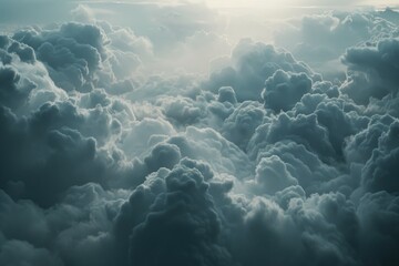 Sunlight breaking through the clouds, ideal for weather or nature concepts - obrazy, fototapety, plakaty