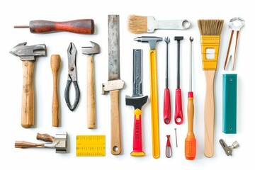 Isolated images of tools or DIY (do-it-yourself) project items. . photo on white isolated background