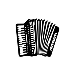 Classic Squeeze: Black Vector Silhouette of an Accordion- Accordion illustration- minimalist Accordion vector