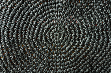 Raffia crochet texture, close-up. Crochet in the round.
