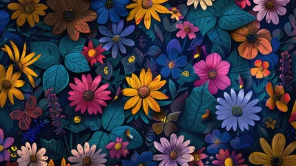 Fotobehang Full screen flowers, illustrations, background patterns. © fanjianhua