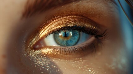 Fototapeta premium Close up of a person's eye with glitter, perfect for beauty and fashion concepts