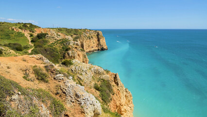 Fototapeta na wymiar Cliffs view on Lagos, Algarve