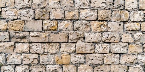 Fototapeta premium A brick wall with a fire hydrant in front of it. Suitable for urban infrastructure concepts