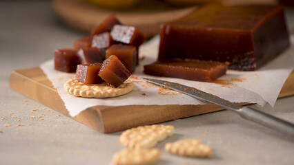 Marmalade in saltwater crackers