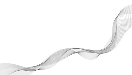 Abstract vector background with grey wavy lines
