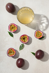 Concept of delicious and juicy exotic fruit - passion fruit