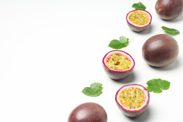 Concept of delicious and juicy exotic fruit - passion fruit