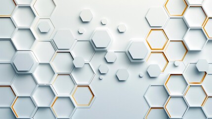 White background with hexagon pattern.