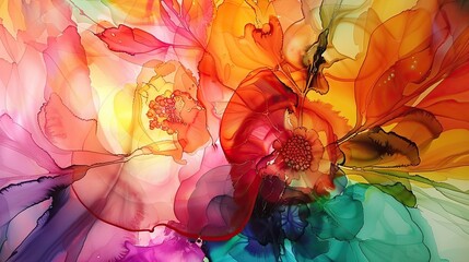 Abstract painting in alcohol ink - 786969191
