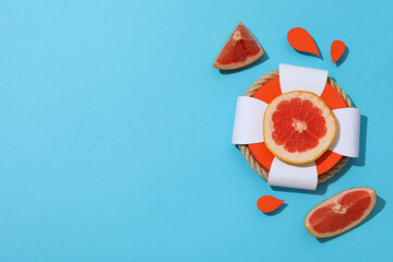 Juicy summer fruit - grapefruit, concept of fresh food