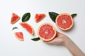 Juicy summer fruit - grapefruit, concept of fresh food
