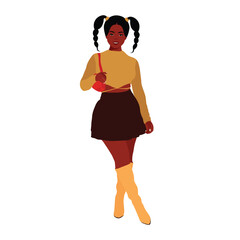 Young stylish black woman in elegant style vector