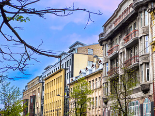 Street view of Vilnius in Lithuania - 786971182