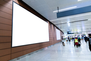 Blank billboard at the airport
