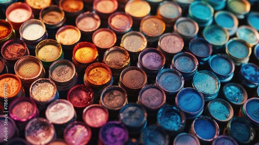 Poster Close up of multiple colors of paint, perfect for design projects
