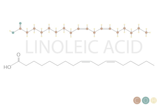 linoleic acid molecular skeletal chemical formula