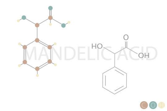 mandelic acid molecular skeletal chemical formula