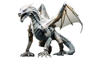 Majestic Red Dragon Perched on Rocky Throne