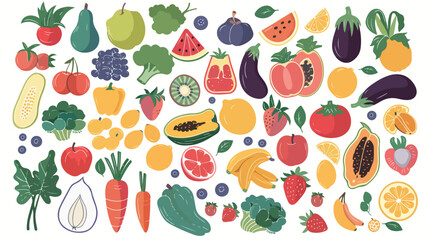 Vegan fresh bio raw eco organic and healthy logos  - obrazy, fototapety, plakaty