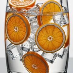 Close up of a refreshing drink with oranges
