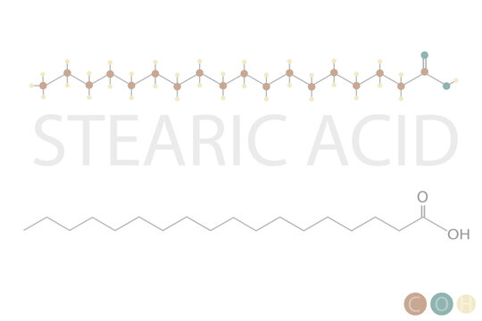  stearic acid molecular skeletal chemical formula