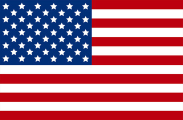 Naklejka premium American flag with stars and stripes. Flat vector illustration of the USA flag, symbolizing freedom, patriotism, and national pride.
