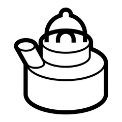 Tourist kettle icon. Travel camping equipment for survival in outdoor.