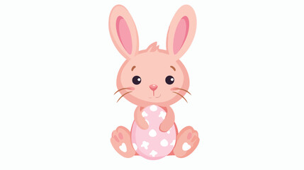 Cute Easter bunny vector cartoon illustration flat vector