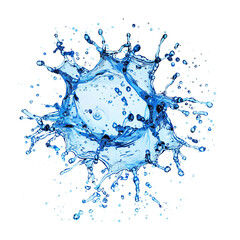 Blue water Aqua Burst Isolate white background