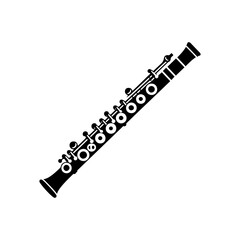 Whispers of Melody: Black Vector Silhouette of a Flute, Essence of Tranquil Musical Expression, Flute Illustration, Flute Vector stock.