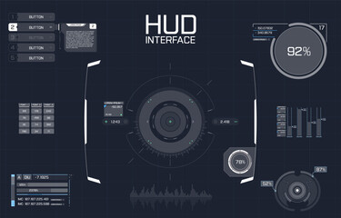 Set of Sci Fi Modern User Interface Elements. 
Futuristic Abstract HUD. Good for game UI. 