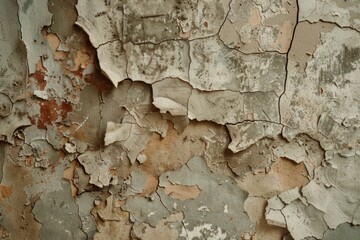Close-up shot of peeling paint on a wall. Suitable for background or texture use
