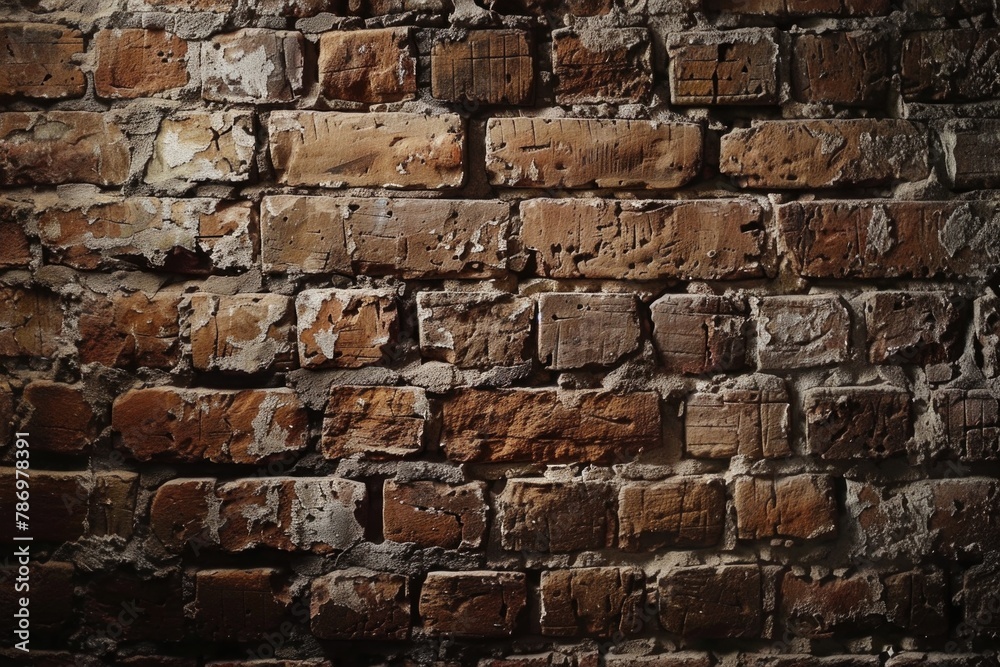 Aufkleber A close-up view of an old brick wall. Perfect for adding texture to design projects