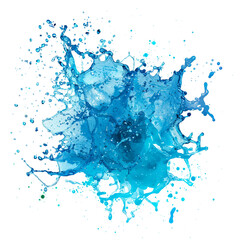 Blue water Aqua Burst Isolate white background - obrazy, fototapety, plakaty
