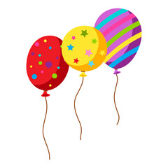Color balloons illustration. Happy Birthday and party.