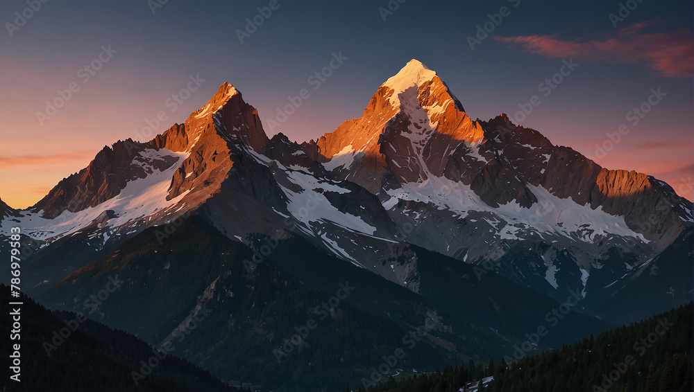 Wall mural sunrise in the mountains - Wall murals