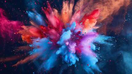 Background with colorful powder explosion - obrazy, fototapety, plakaty