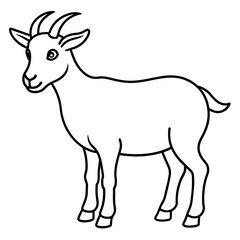 goat isolated mascot,goat silhouette,goat vector,icon,svg,characters,Holiday t shirt,black goat drawn trendy logo Vector illustration,goat line art on a white background