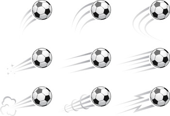 set of soccer balls