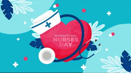 International nurse day background 4k