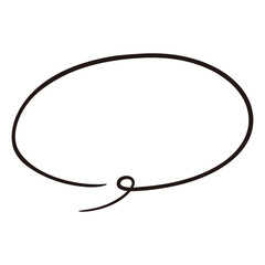 シンプルでおしゃれな手描きの吹き出し（白黒・単体・横書き）