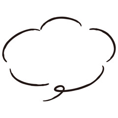 シンプルでおしゃれな手描きの吹き出し（白黒・単体・横書き）