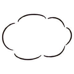 シンプルでおしゃれな手描きの吹き出し（白黒・単体・横書き）