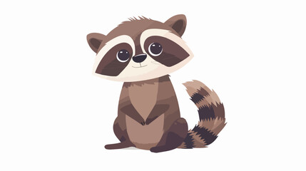 Cute racoon animal cartoon illustration graphic flat