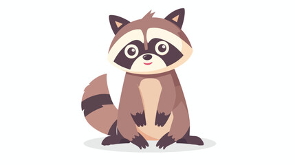 Cute racoon animal cartoon illustration graphic flat