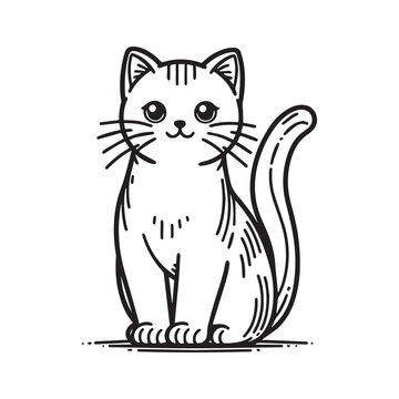 Illustration vector of  cat, sketch cat, Cat coloring pages. EPS10 