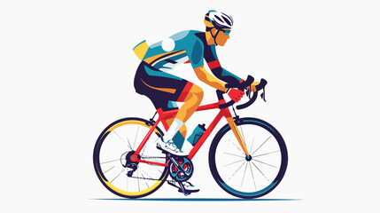 Obraz na płótnie Canvas Cycling sport design flat vector isolated on white background