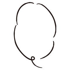 シンプルでおしゃれな手描きの吹き出し（白黒・単体・縦書き）