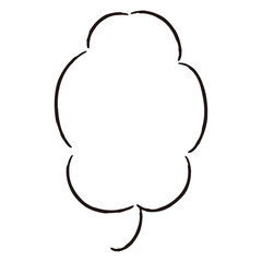 シンプルでおしゃれな手描きの吹き出し（白黒・単体・縦書き）